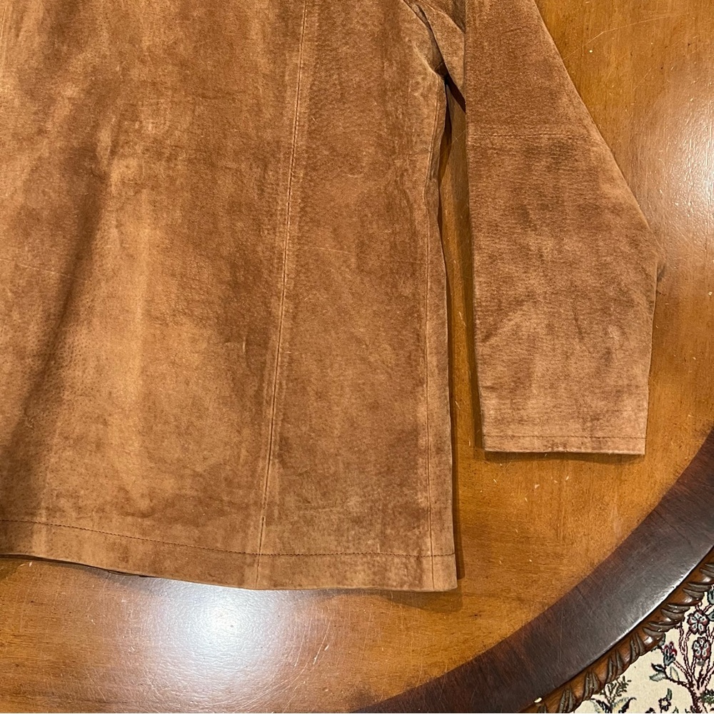 AMI Alexandre Mattiussi Men’s Vintage Full-Zip Leather Jacket Brown Medium - Picture 12 of 16